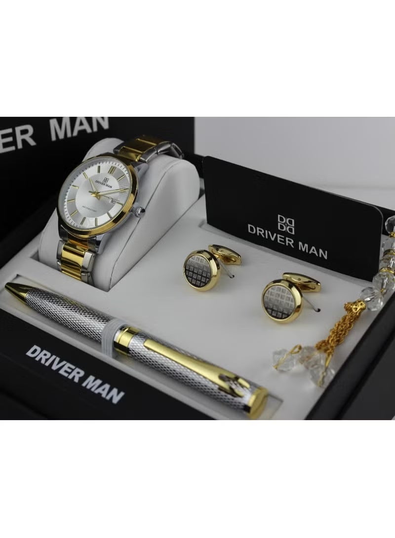 طقم ساعه رجالي مكون من أربع قطع